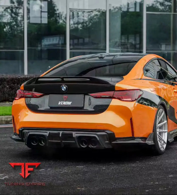 BMW M3 G80 G81 & M4 G82 G83 DRY PRE-PREG CARBON VENOM SPORT SERIES REAR DIFFUSER & CANARDS - Rear Diffuser