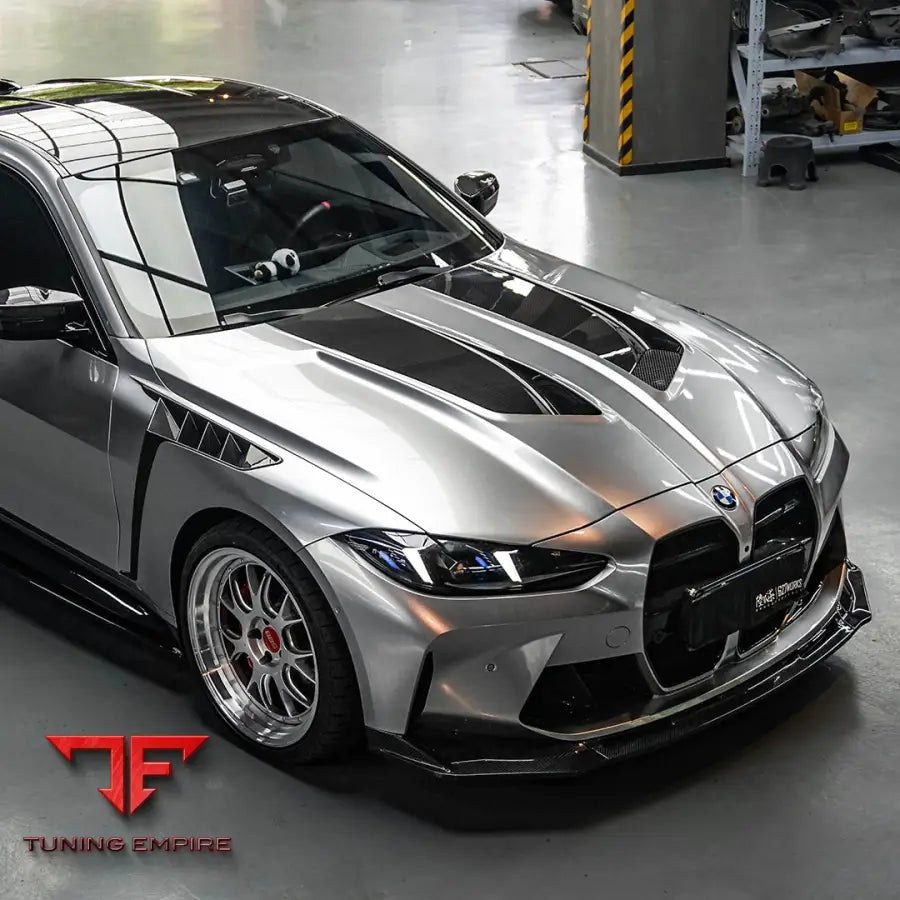 BMW M3 G80 M4 G82 VENTED HOOD IN WHITE PRIMER FINISH (V2) - Carbon Fibre Parts