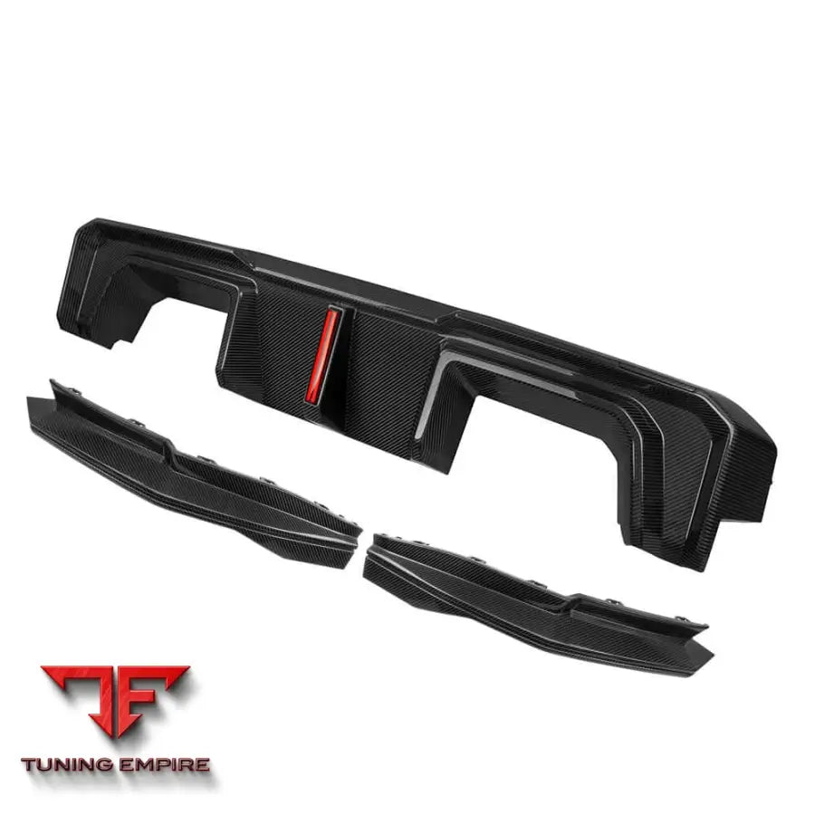 BMW M3 G80 REAR DIFFUSER W/BRAKE LIGHT IN PREPREG CARBON FIBRE (V2) - Carbon Fibre Parts