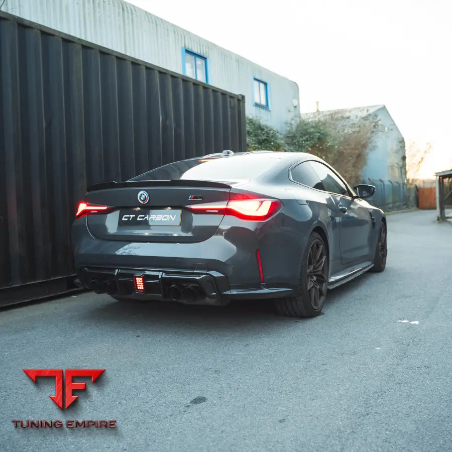 BMW M3/M4 G80/G81/G82/G83 CARBON FIBRE DIFFUSER WITH LED - V3 - CT CARBON