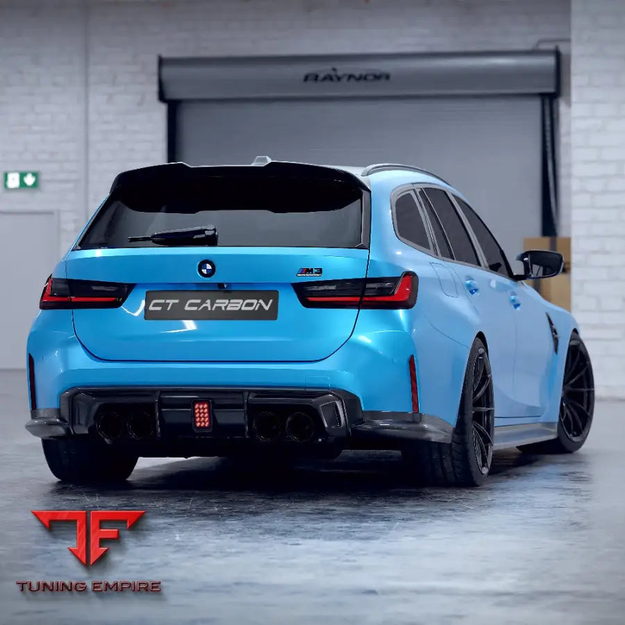 BMW M3/M4 G80/G81/G82/G83 CARBON FIBRE DIFFUSER WITH LED - V3 - CT CARBON