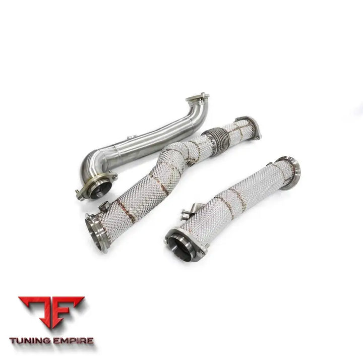 BMW M3/M4 G80 G82 STAINLESS STEEL RAZOR EXHAUST DOWNPIPE WITH HEAT SHIELD