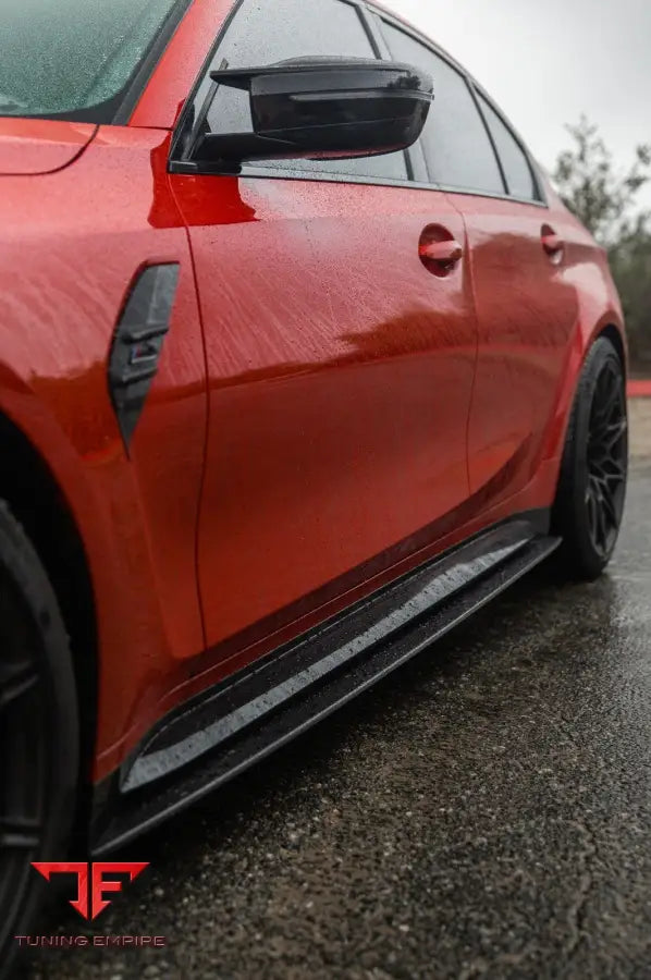 BMW M4 G82/G83 CARBON FIBRE SIDE SKIRT EXTENSIONS V1 - CT CARBON