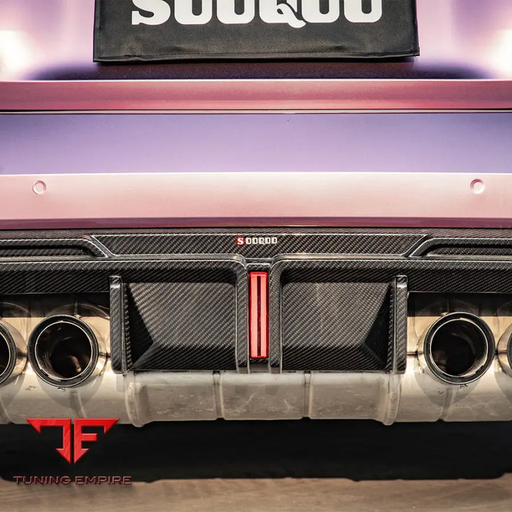 BMW M4 G82 REAR DIFFUSER W/BRAKE LIGHT IN PREPREG CARBON FIBRE (V1) - Carbon Fibre Parts