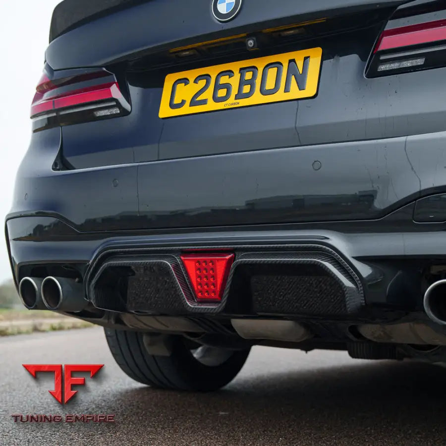 BMW M5 F90 2018-2024 PRE PREG CARBON FIBRE DIFFUSER WITH LED - V4 - CT CARBON