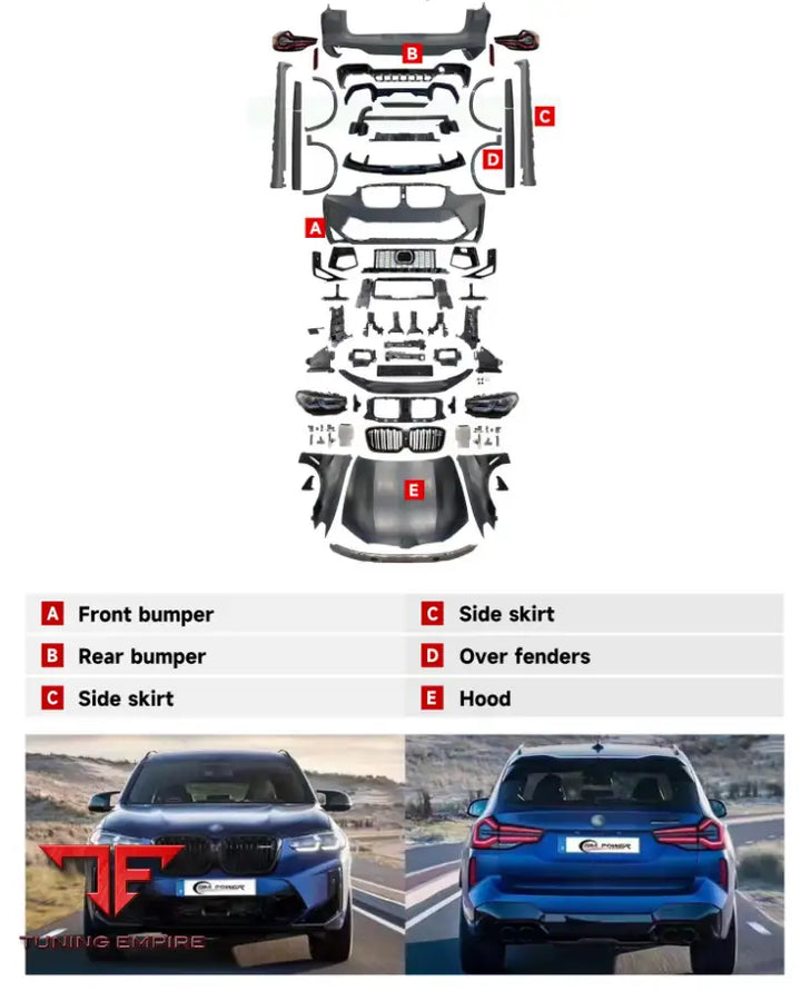 BMW X3 F25 TO 2023 X3M F97 LCI BODY KIT 2011-2018Y