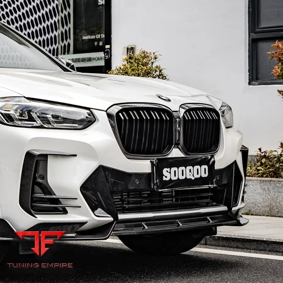 BMW X3 G01 LCI FRONT LIP IN PREPREG CARBON FIBRE (V1) - Carbon Fibre Parts