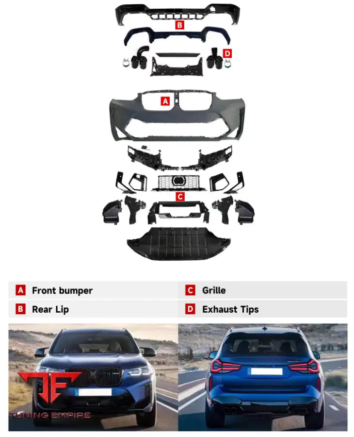BMW X3 G01 LCI UPGRADE TO X3M (F97 LCI 2022) BODY KIT 2018y+