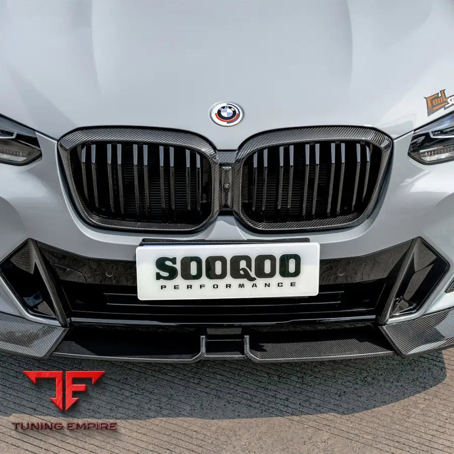 BMW X3 G01 X4 G02 LCI FRONT LIP IN PREPREG CARBON FIBRE (V2) - Carbon Fibre Parts