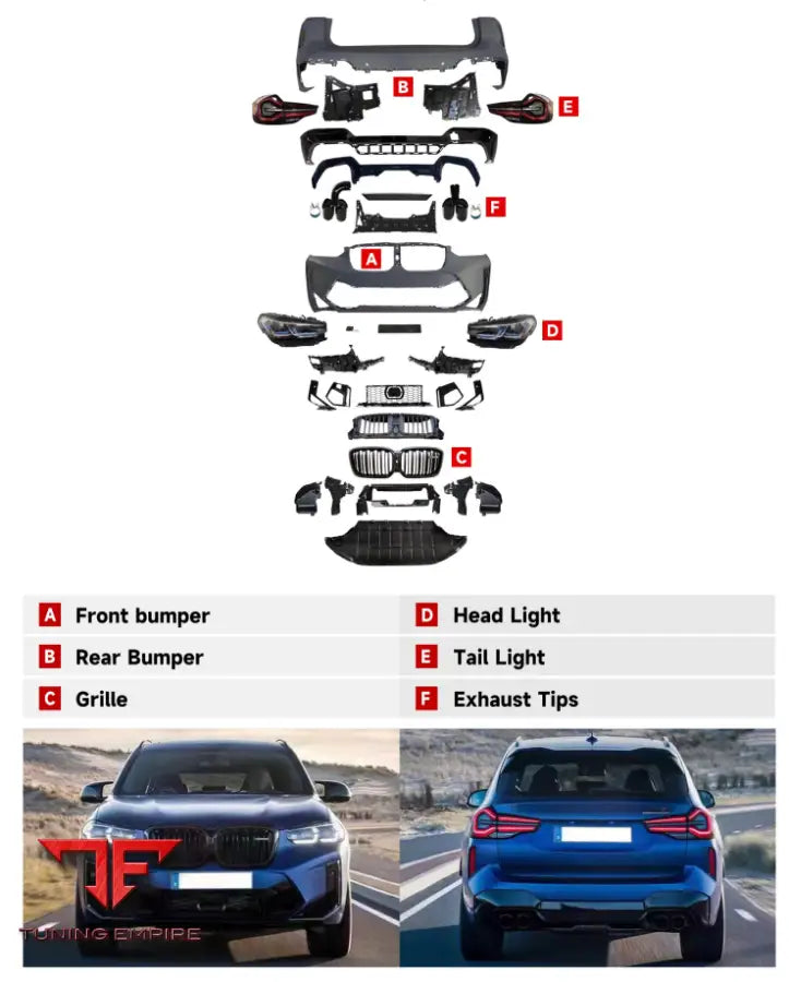 BMW X3 G08 MT SPORT TO X3M(F97 LCI 2022+) BODYKIT 2018-2022Y