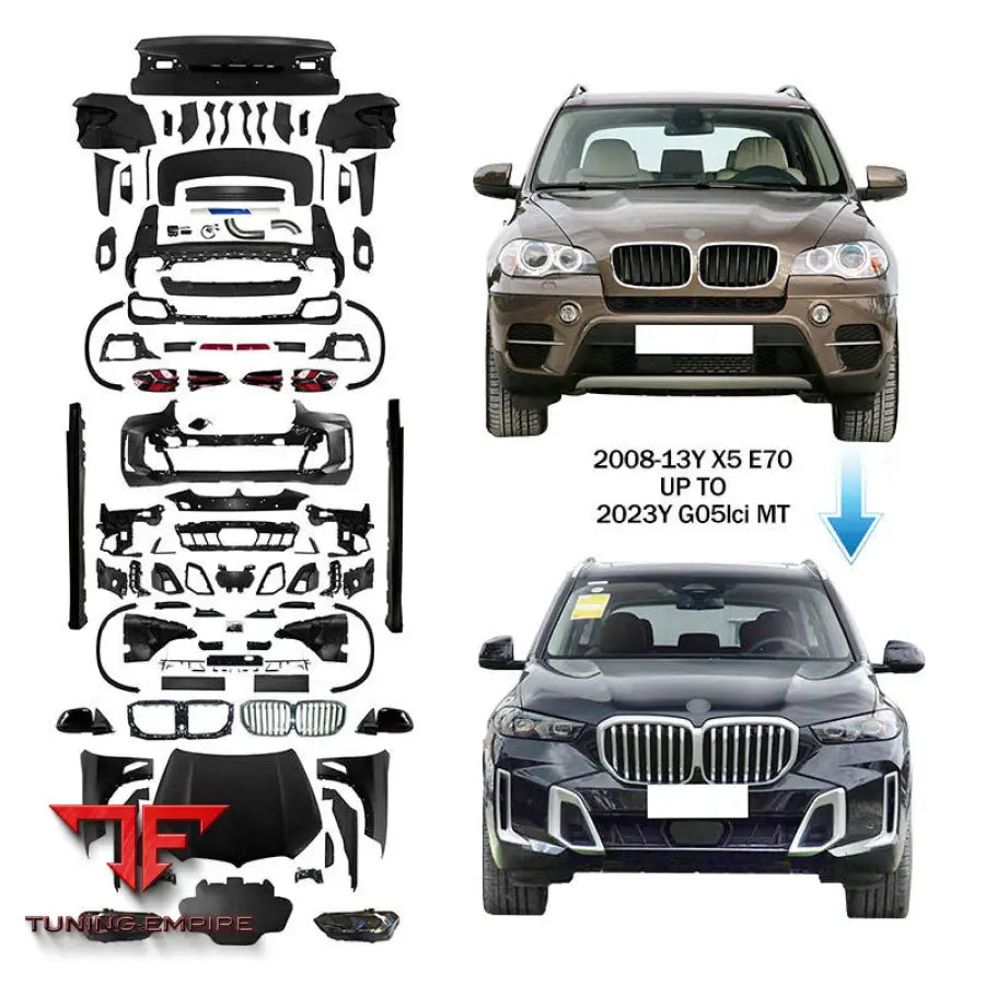 BMW X5 E70 2008 2013Y UPGRADE TO G05 LCI MT 2023Y + BODY KIT