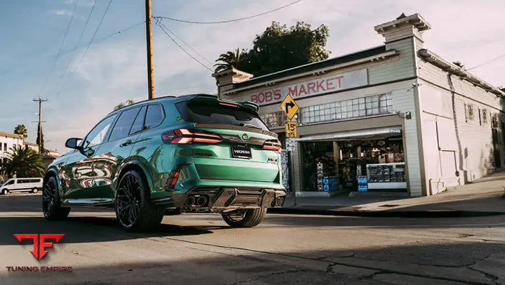 BMW X5 M carbon body kit, rear three-quarter view
