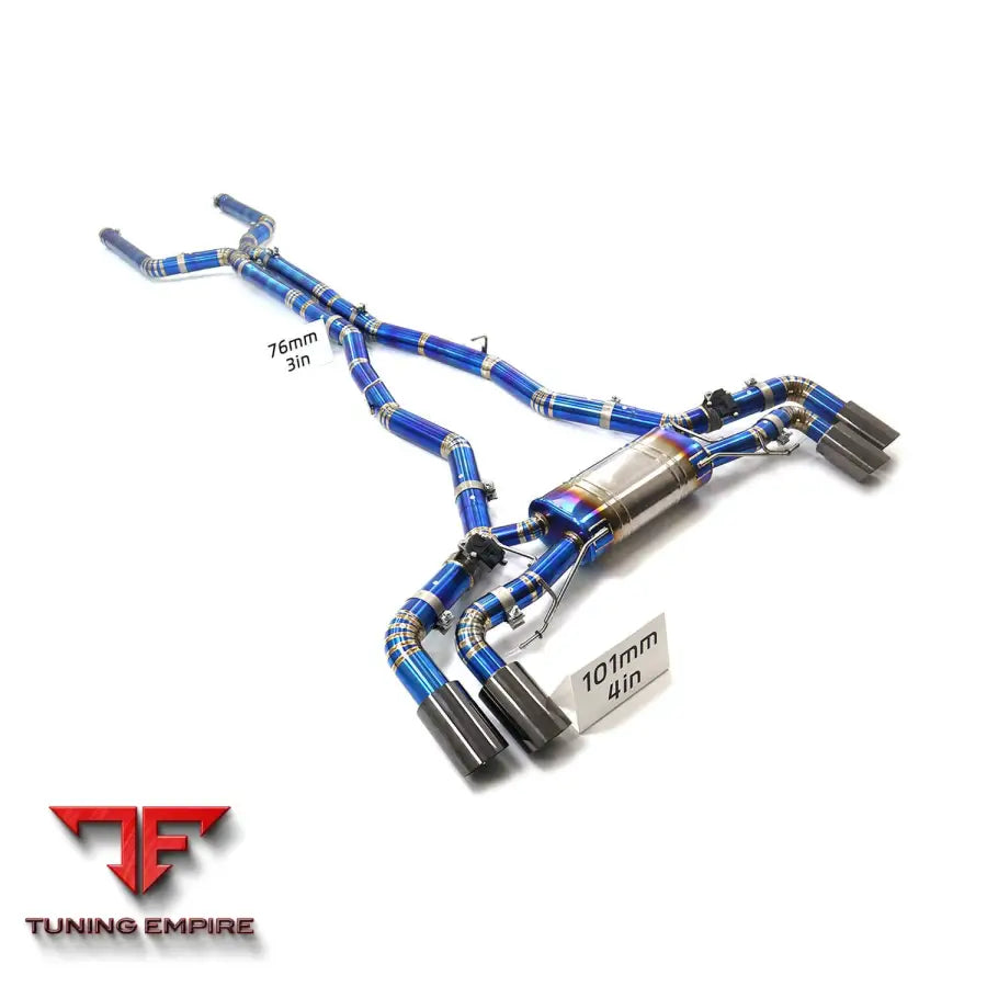 BMW X5M X6M F95 F96 4.4T TITANIUM CATBACK RAZOR EXHAUST WITH MUFFLER VALVE