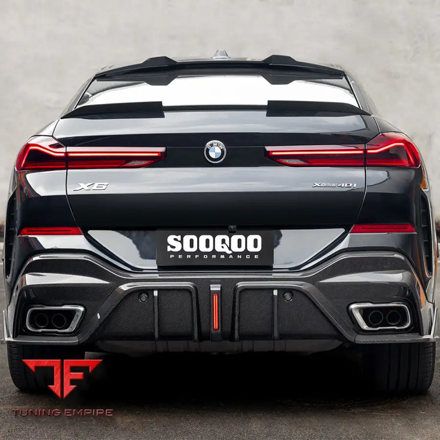 BMW X6 G06 REAR DIFFUSER W/BRAKE LIGHT IN PREPREG CARBON FIBRE - Carbon Fibre Parts