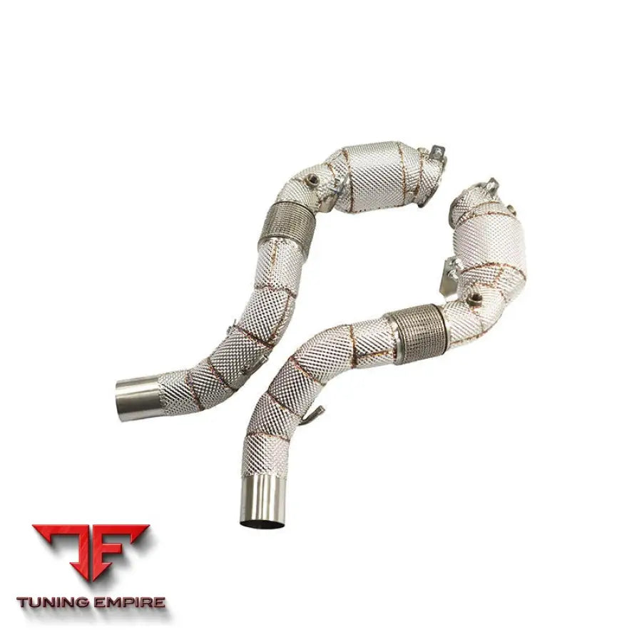 BMW X7 M50i G07 4.4T STAINLESS STEEL RAZOR EXHAUST DOWNPIPE WITH HEAT SHIELD