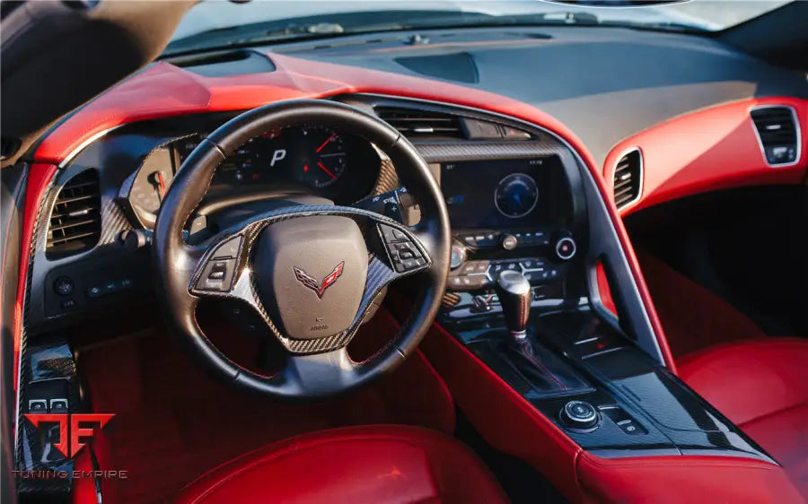 CORVETTE C7 Z06 GRANDSPORT DRY CARBON FIBER INTERIOR STEERING WHEEL COVER TRIM BSD