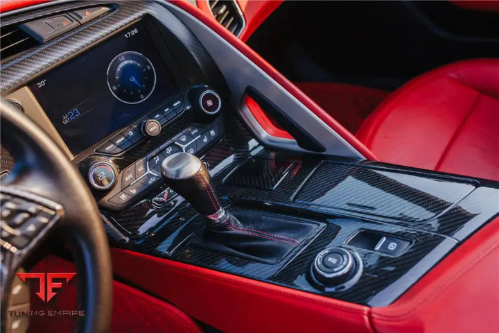 CORVETTE C7 Z06 GRANDSPORT DRY CARBON FIBER OUTSIDE GEARS PANEL PROTECTIVE COVER TRIM BSD