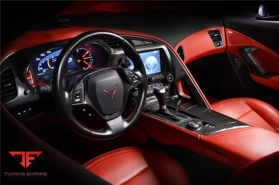 CORVETTE C7 Z06 GRANDSPORT DRY CARBON FIBER OUTSIDE GEARS PANEL PROTECTIVE COVER TRIM BSD