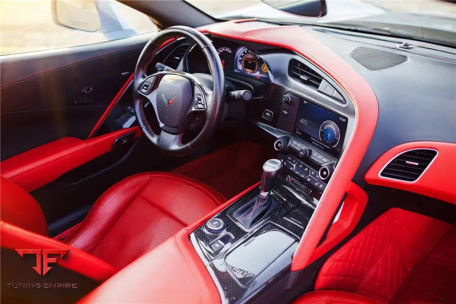 CORVETTE C7 Z06 GRANDSPORT DRY CARBON FIBER OUTSIDE GEARS PANEL PROTECTIVE COVER TRIM BSD