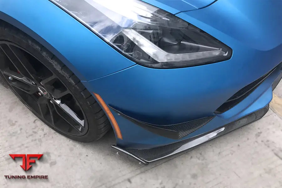 CORVETTE C7 Z51 Z06 GRANDSPORT CARBON FIBER FRONT LIP WINGLETS BSD