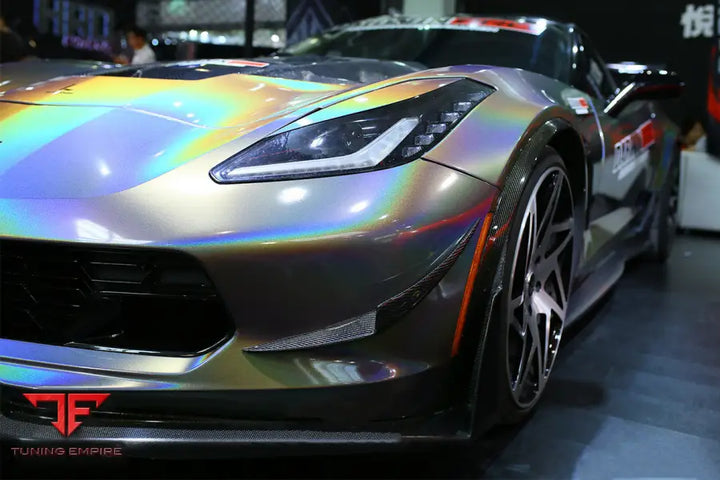 CORVETTE C7 Z51 Z06 GRANDSPORT CARBON FIBER FRONT LIP WITH WINGLETS BSD