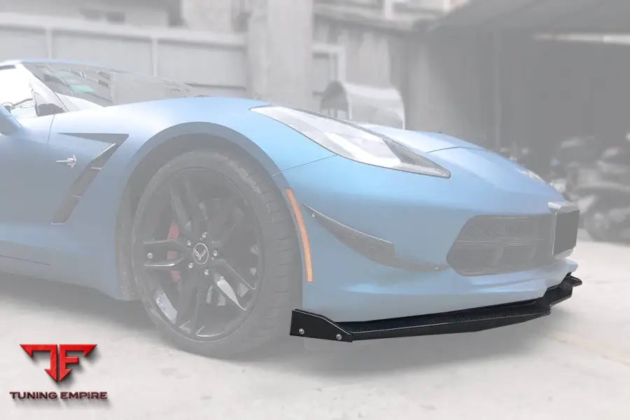 CORVETTE C7 Z51 Z06 GRANDSPORT STAGE3 STYLE CARBON FIBER FRONT LIP WITH CAPS BSD