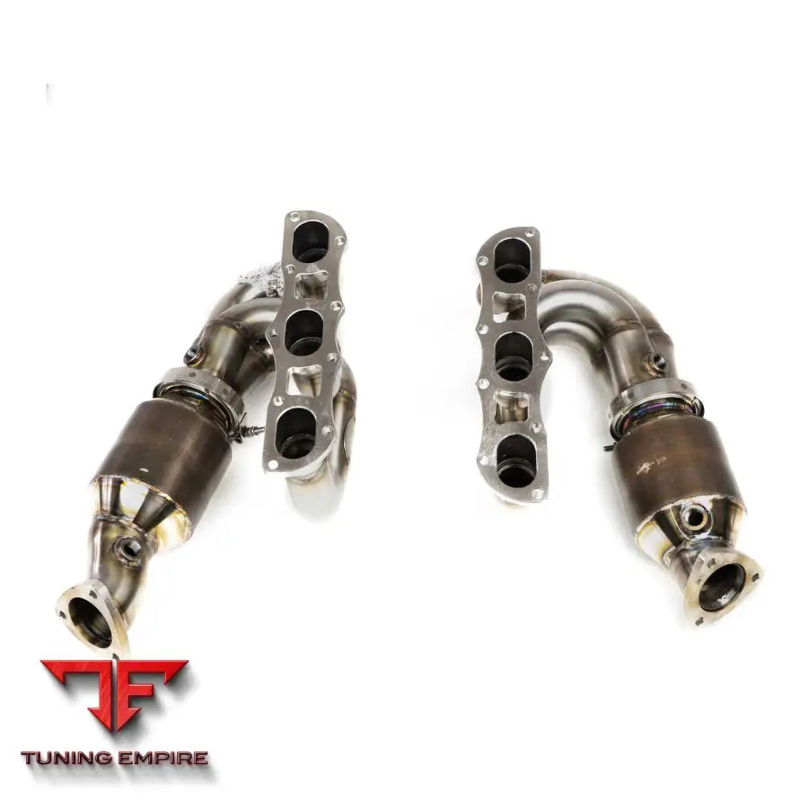 FABSPEED PORSCHE 981 CAYMAN GT4/BOXSTER SPYDER HEADERS WITH HJS CATALYTIC CONVERTERS (2015-2016)