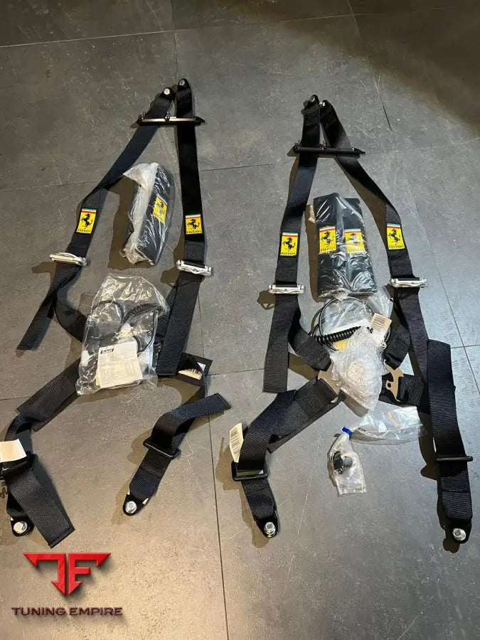 Ferrari 296 racing seat belts pair with Sabelt hardware