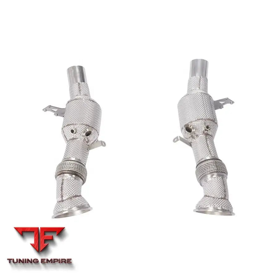 FERRARI 296 STAINLESS STEEL RAZOR EXHAUST DOWNPIPE WITH HEAT SHIELD