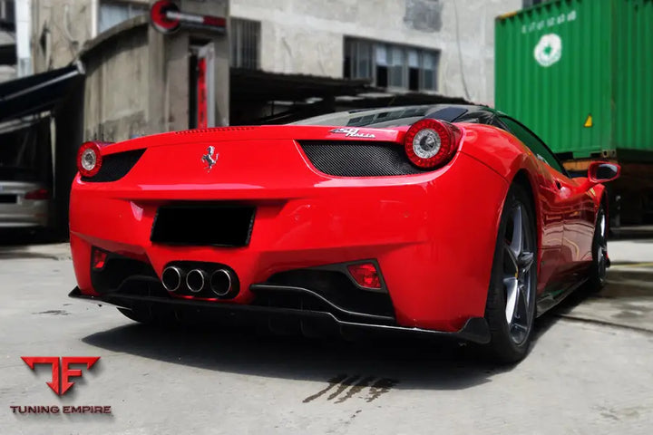 FERRARI 458 COUPE & SPYDER AV STYLE CARBON FIBER REAR DIFFUSER LIP BSD