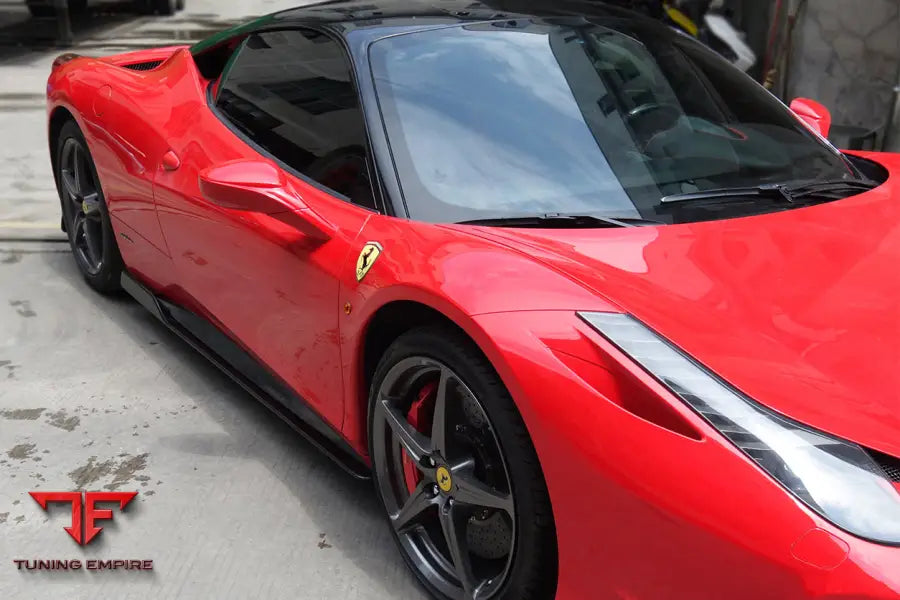 FERRARI 458 COUPE & SPYDER AV STYLE CARBON FIBER SIDE SKIRTS UNDER BOARD BSD
