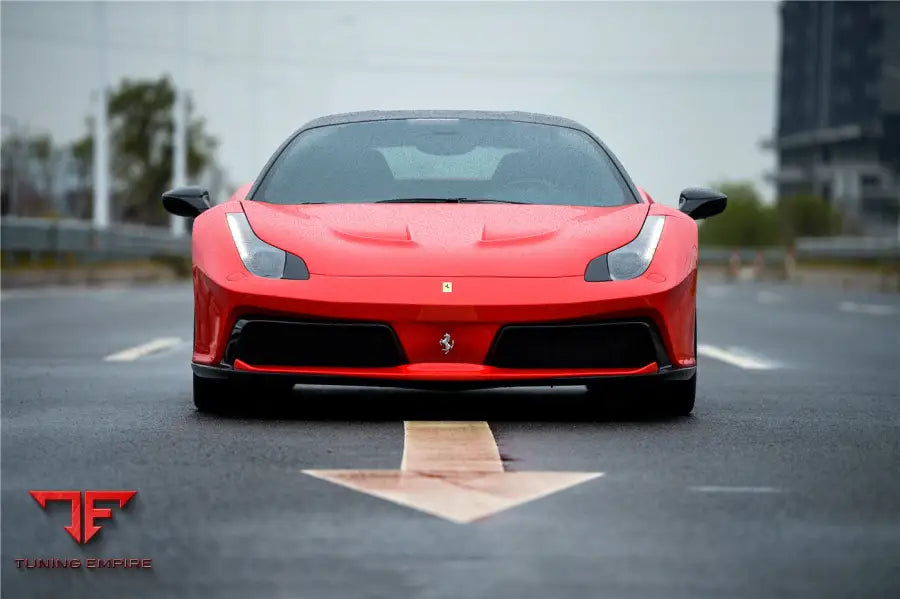 FERRARI 458 COUPE & SPYDER BKSS STYLE CARBON FIBER HOOD AND PARTIAL CARBON FIBER FRONT BUMPER BSD
