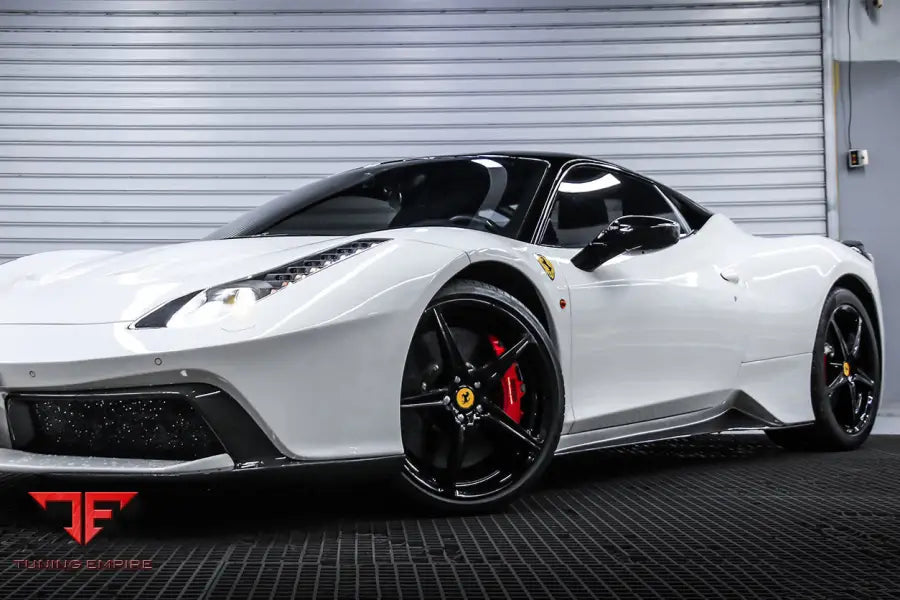 FERRARI 458 COUPE & SPYDER BKSS STYLE CARBON FIBER HOOD AND PARTIAL CARBON FIBER FRONT BUMPER BSD