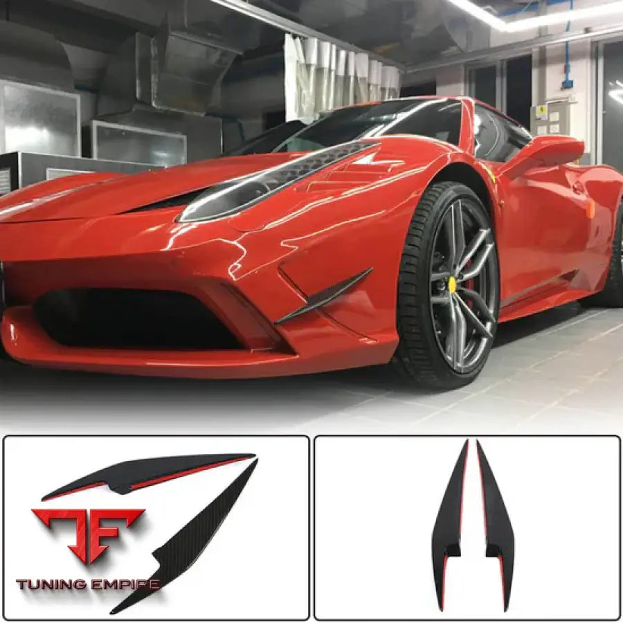 FERRARI 458 SPECIALE COUPE CARBON FIBER FRONT BUMPER VENTS 2014-2015Y