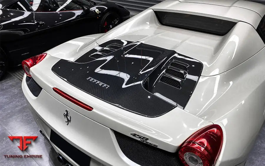 FERRARI 458 SPYDER CARBON FIBER ENGINE HOOD REPLACEMENT BSD