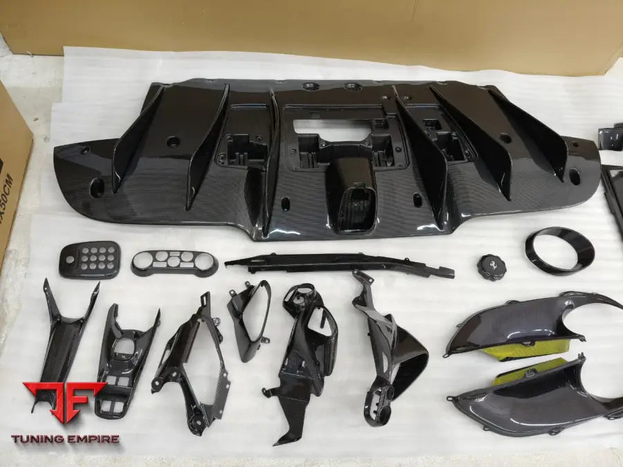 FERRARI 488 CARBON FIBER INTERIOR AND ENGINE BAY PARTS