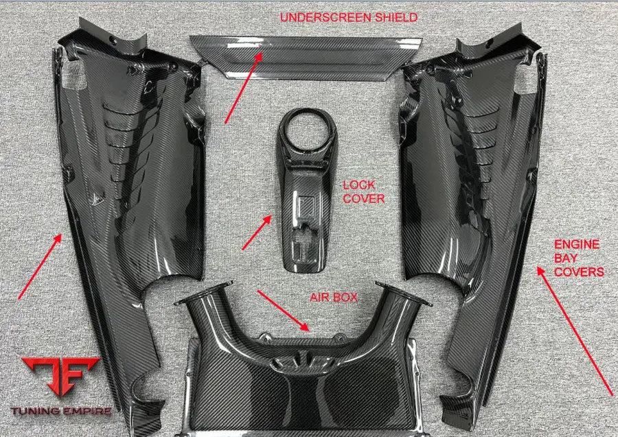 FERRARI 488 CARBON FIBER INTERIOR AND ENGINE BAY PARTS
