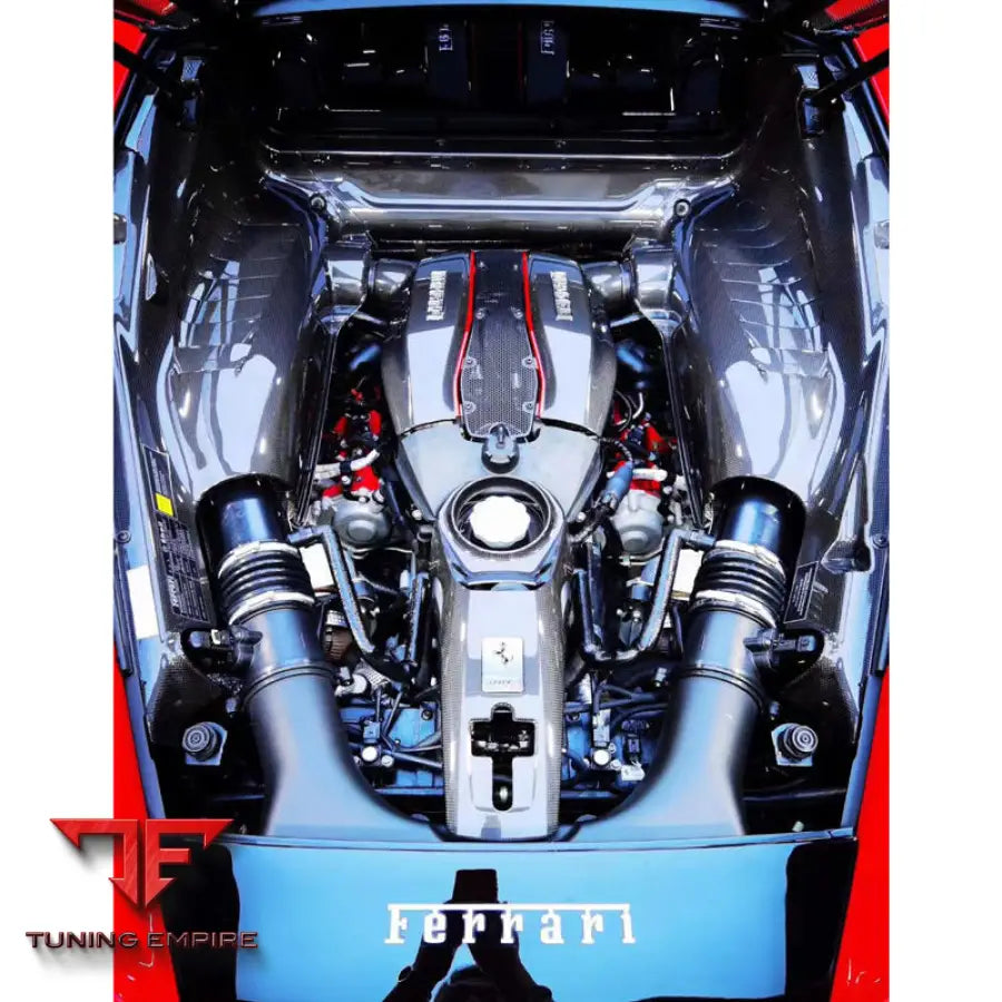 FERRARI 488 GTB CARBON FIBER ENGINE COVERS AIR BOX 2015-2017Y