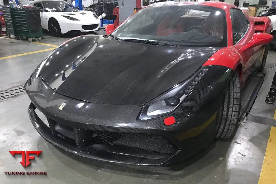 FERRARI 488 GTB SPYDER OE STYLE CARBON FIBER HOOD BSD