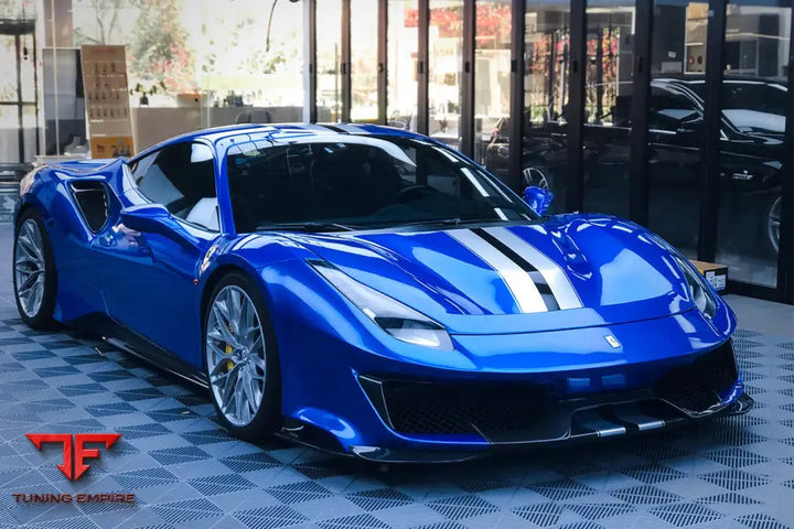 FERRARI 488 GTB & SPYDER PISTA STYLE FRONT BUMPER SET W/HOOD BSD