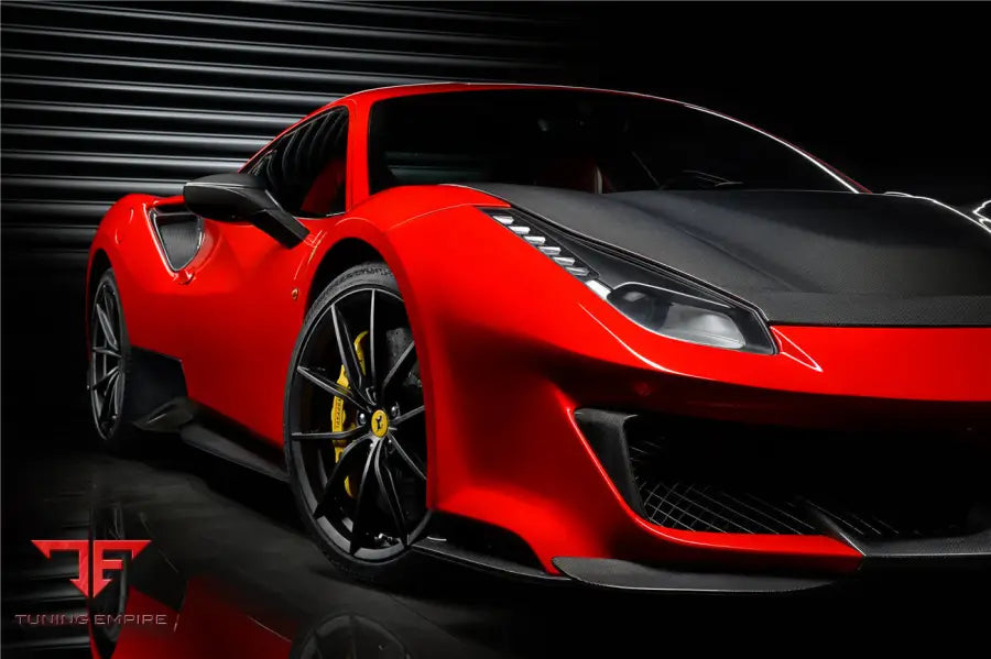 FERRARI 488 GTB & SPYDER PISTA STYLE FRONT BUMPER SET W/HOOD BSD