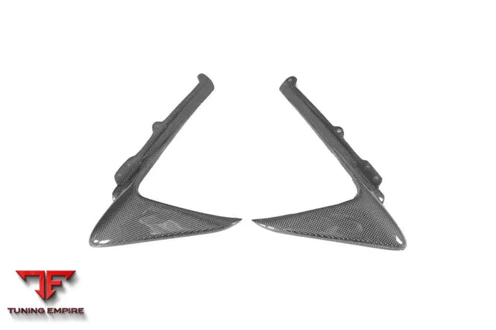 FERRARI 488 PISTA OEM STYLE CARBON FIBER FRONT BUMPER VENT CANARDS BSD