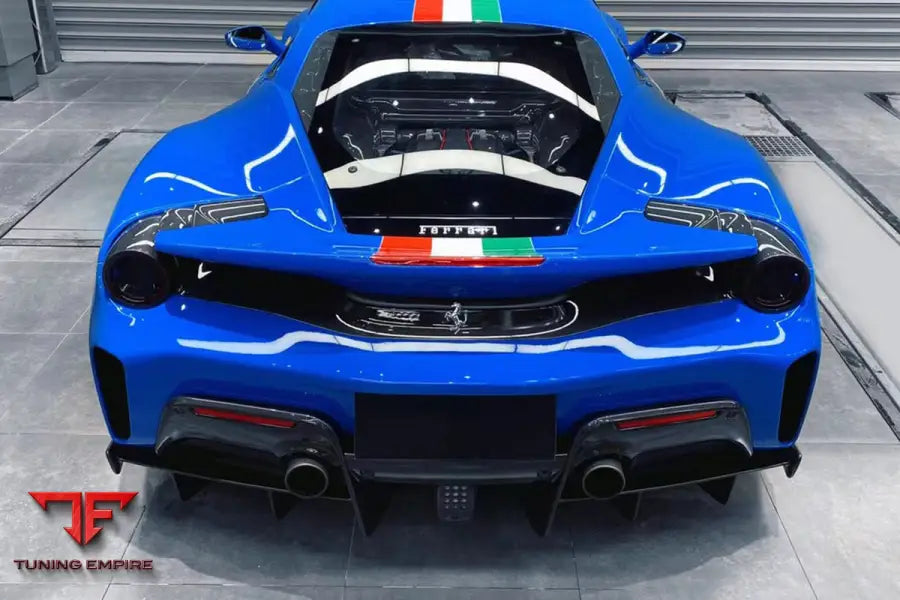 FERRARI 488 PISTA OEM STYLE PART CARBON FIBER REAR BUMPER BSD