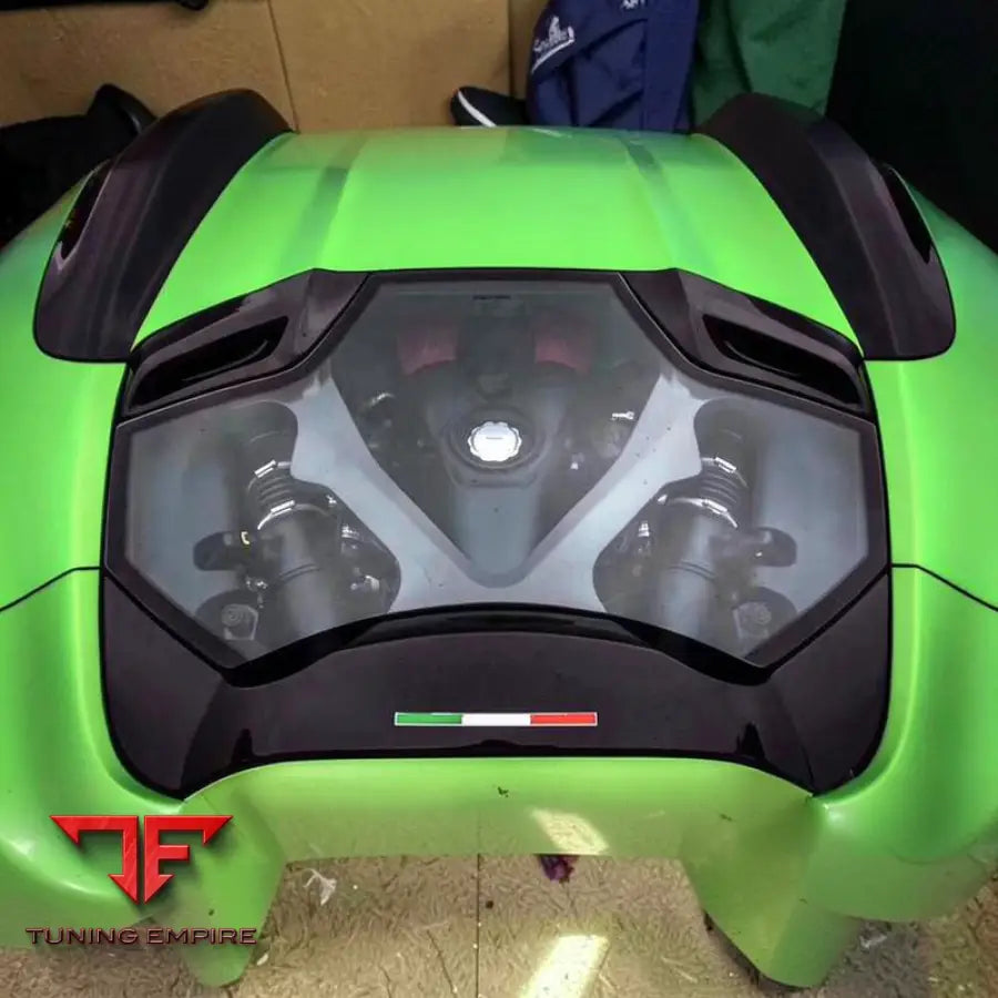 FERRARI 488 SPIDER CARBON FIBER REAR TRUNK ENGINE HOOD COVER BONNET WITH GLASS