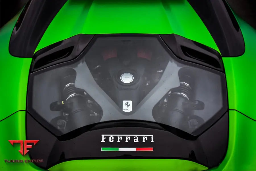 FERRARI 488 SPYDER DRY CARBON FIBER ENGINE HOOD WITH GLASS BSD