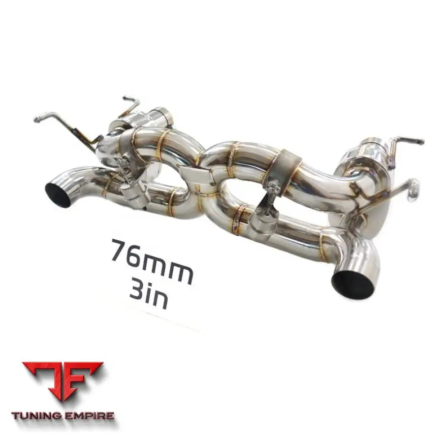 FERRARI 488 STAINLESS STEEL CATBACK RAZOR EXHAUST WITH MUFFLER VALVE