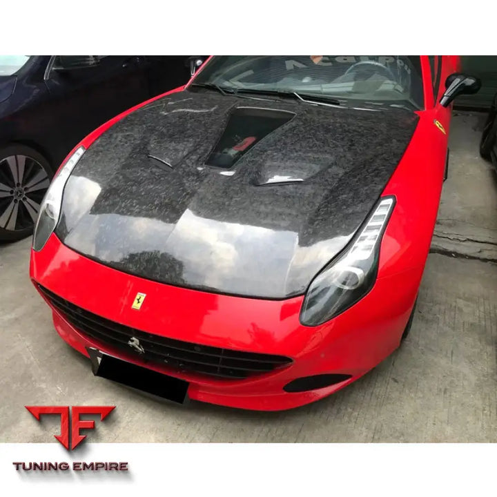 FERRARI CALIFORNIA T CARBON FIBER TRANSPARENT GLASS ENGINE HOOD COVER