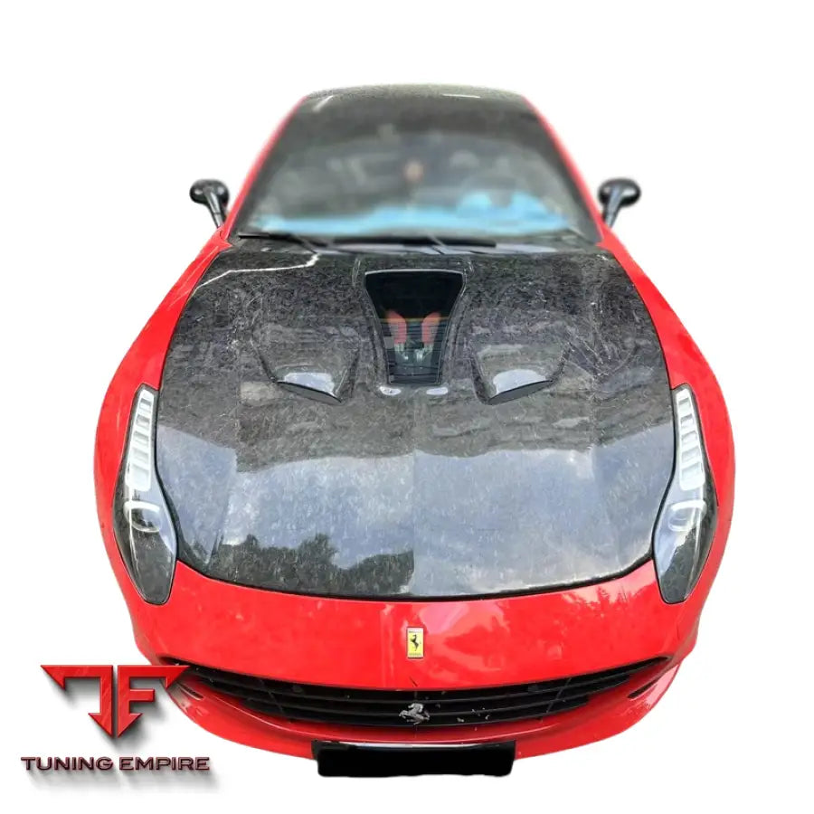 FERRARI CALIFORNIA T CARBON FIBER TRANSPARENT GLASS ENGINE HOOD COVER