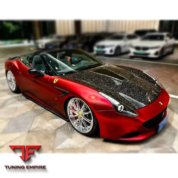 FERRARI CALIFORNIA T CARBON FIBER TRANSPARENT GLASS ENGINE HOOD COVER