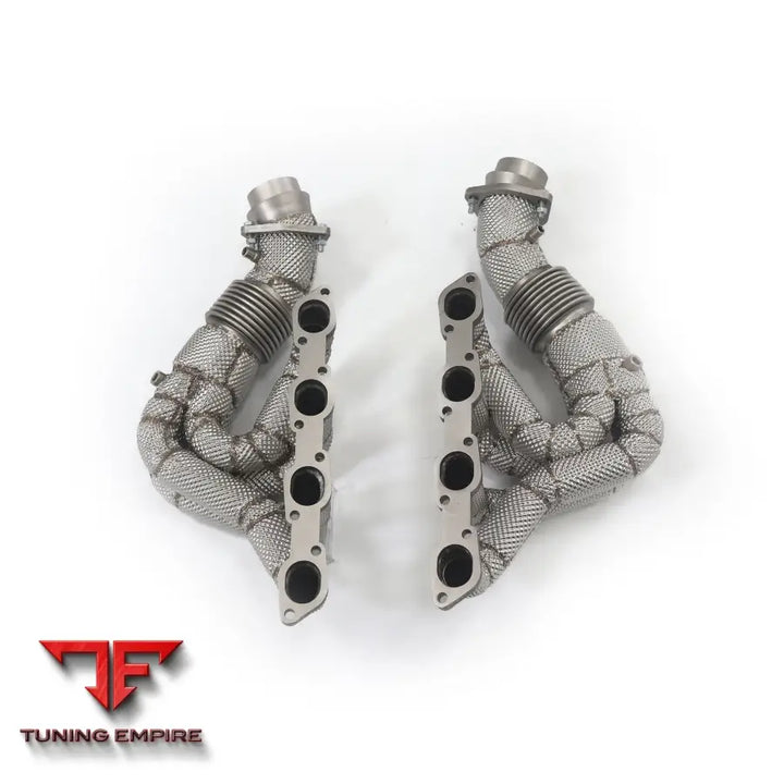 FERRARI F430 STAINLESS STEEL RAZOR EXHAUST HEADER WITH HEAT SHIELD